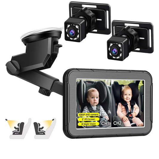 Dual Baby Car Camera and Monitor with HD 1080P Display